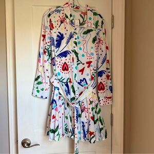 LOFT Colorful Patterned Shirt Dress